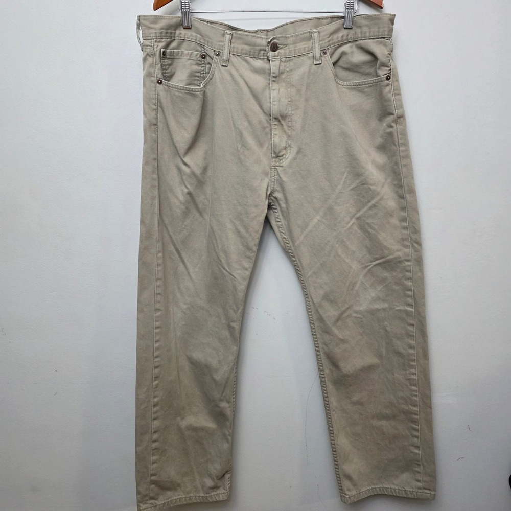Levi's 505 Regular Fit Pants Mens 40x30 Tan Khaki Straight Leg‎ Cotton